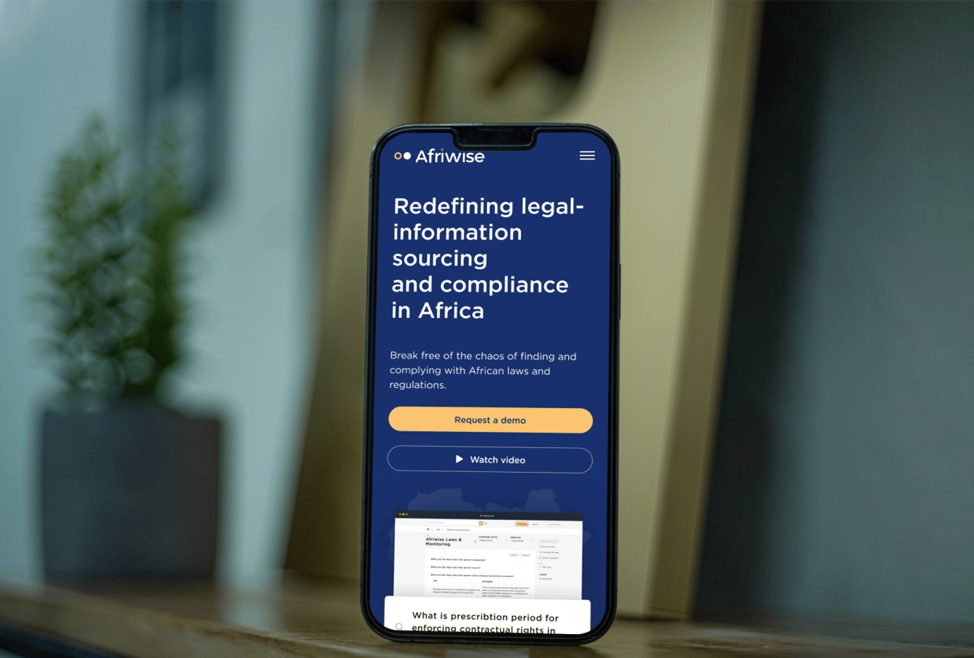 Afriwise application on mobile