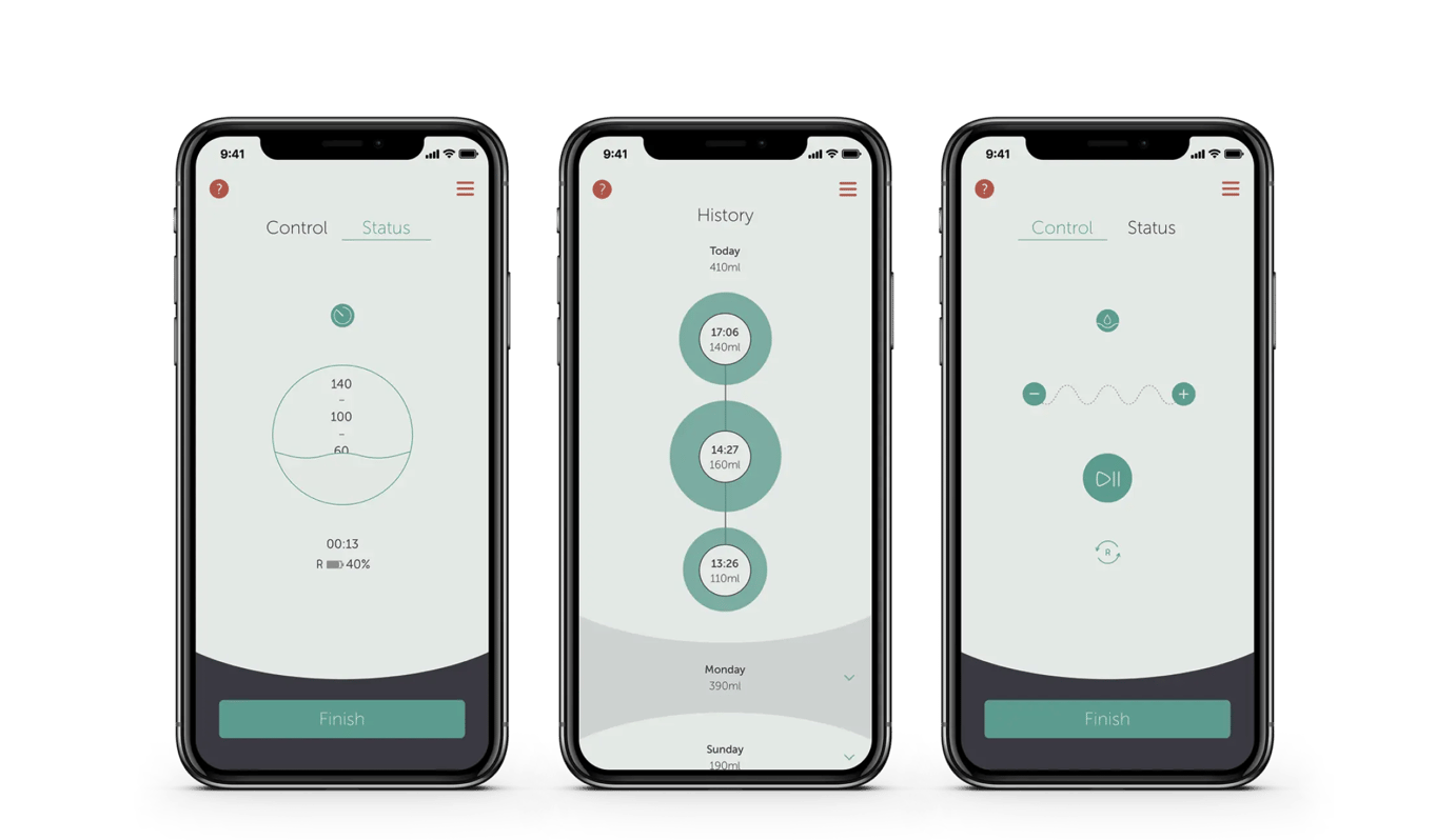 Elvie app screens
