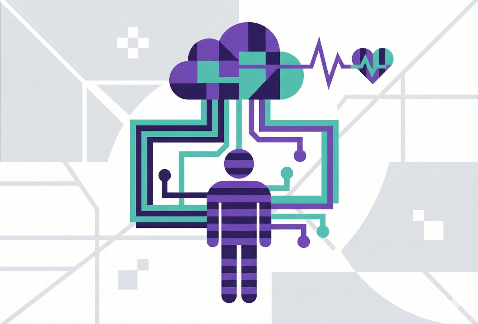 Abstract illustration of digital healthcare.