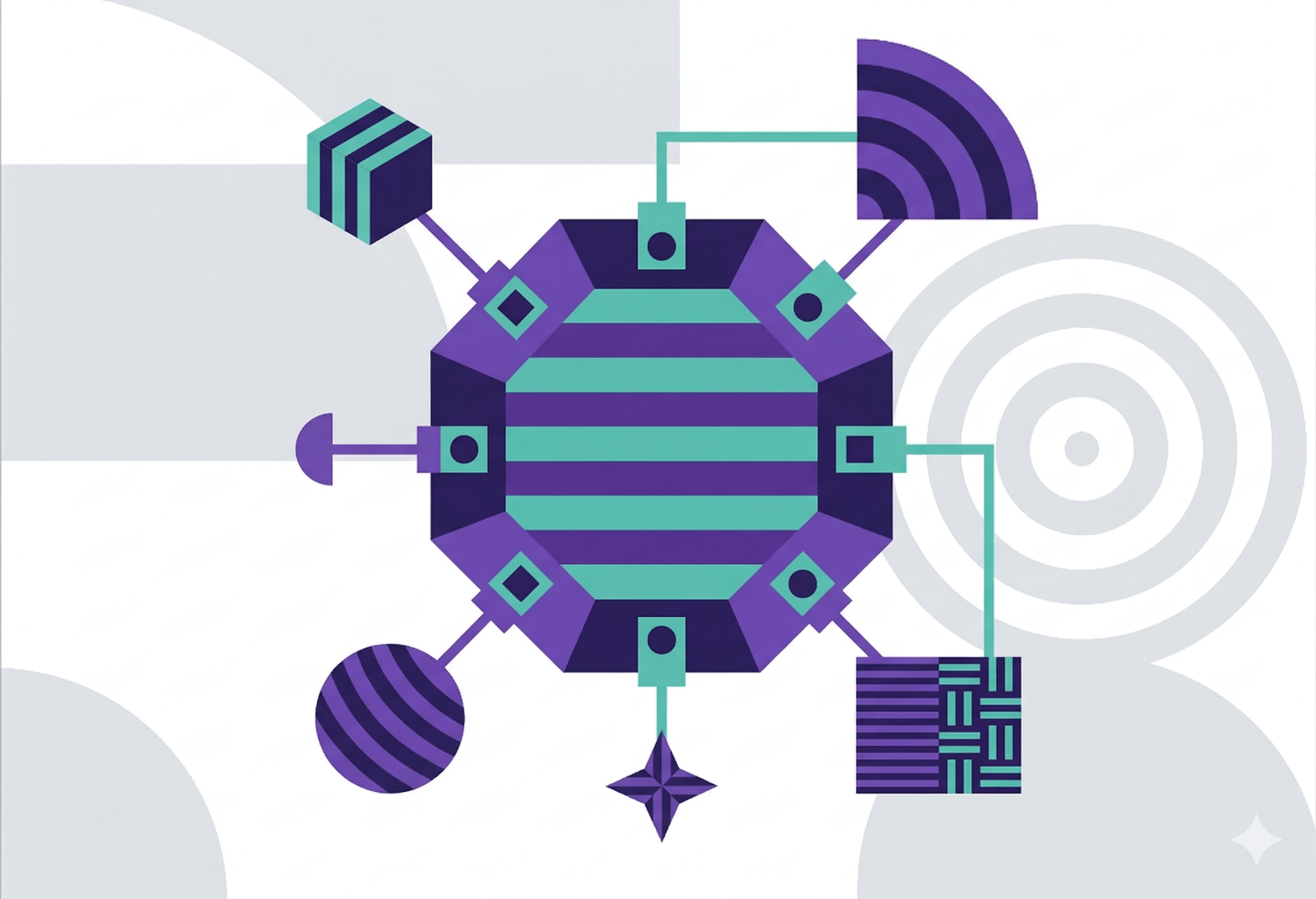 Abstract illustration of the concept of API-first design.