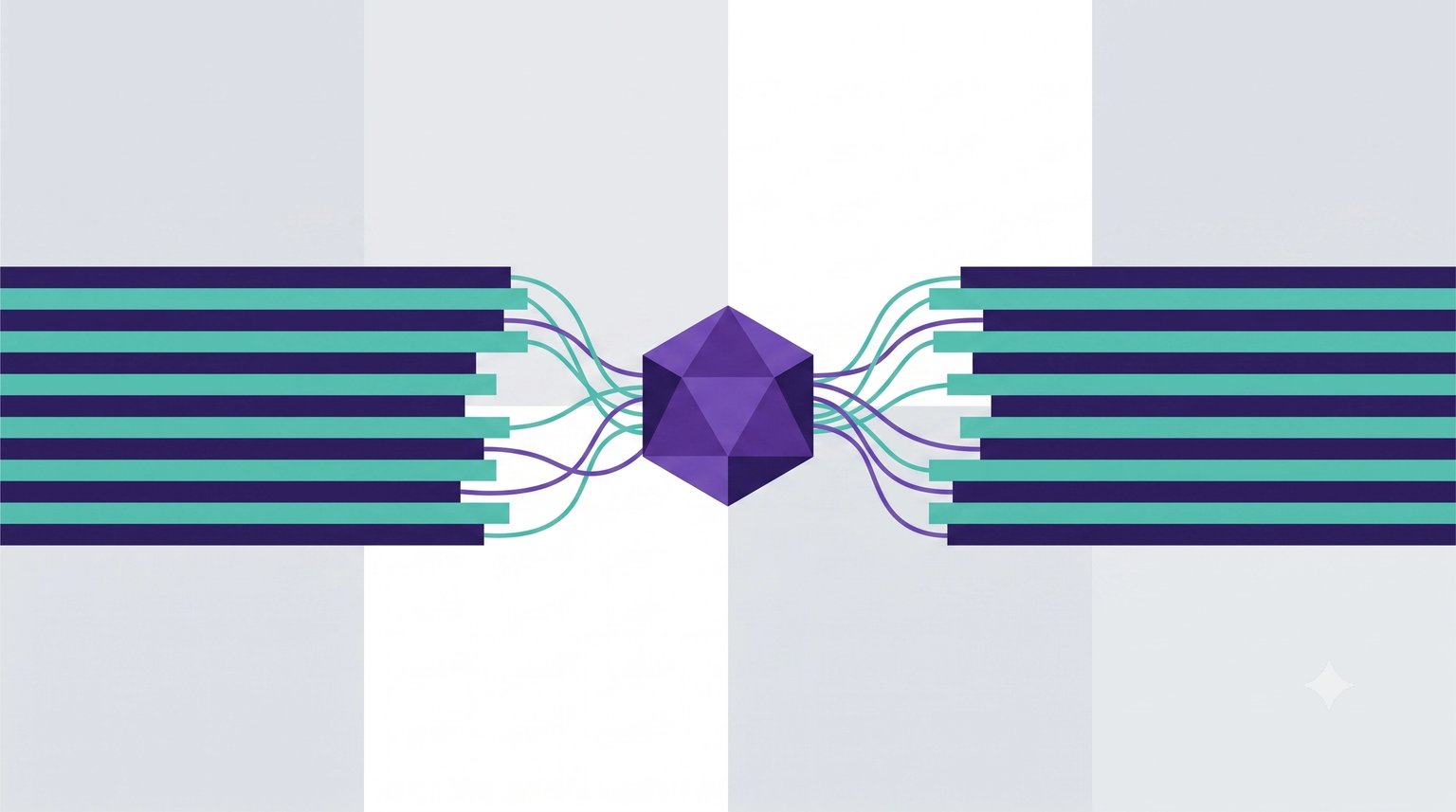 Abstract, minimalist illustration of the topic of using Agentic AI for self-healing data pipelines.