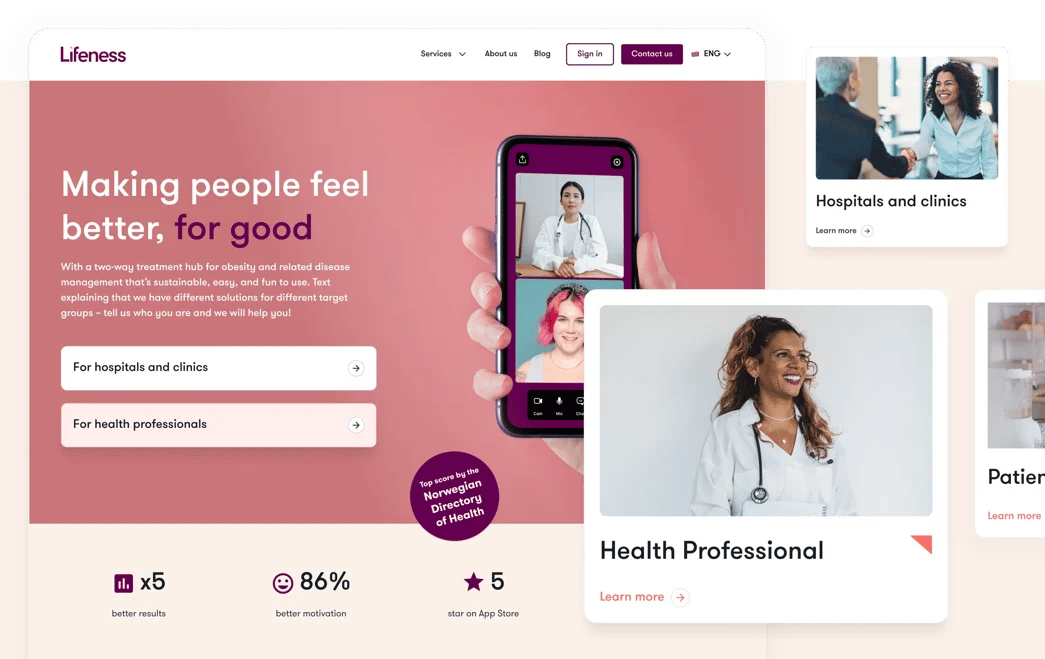Lifeness application screens.