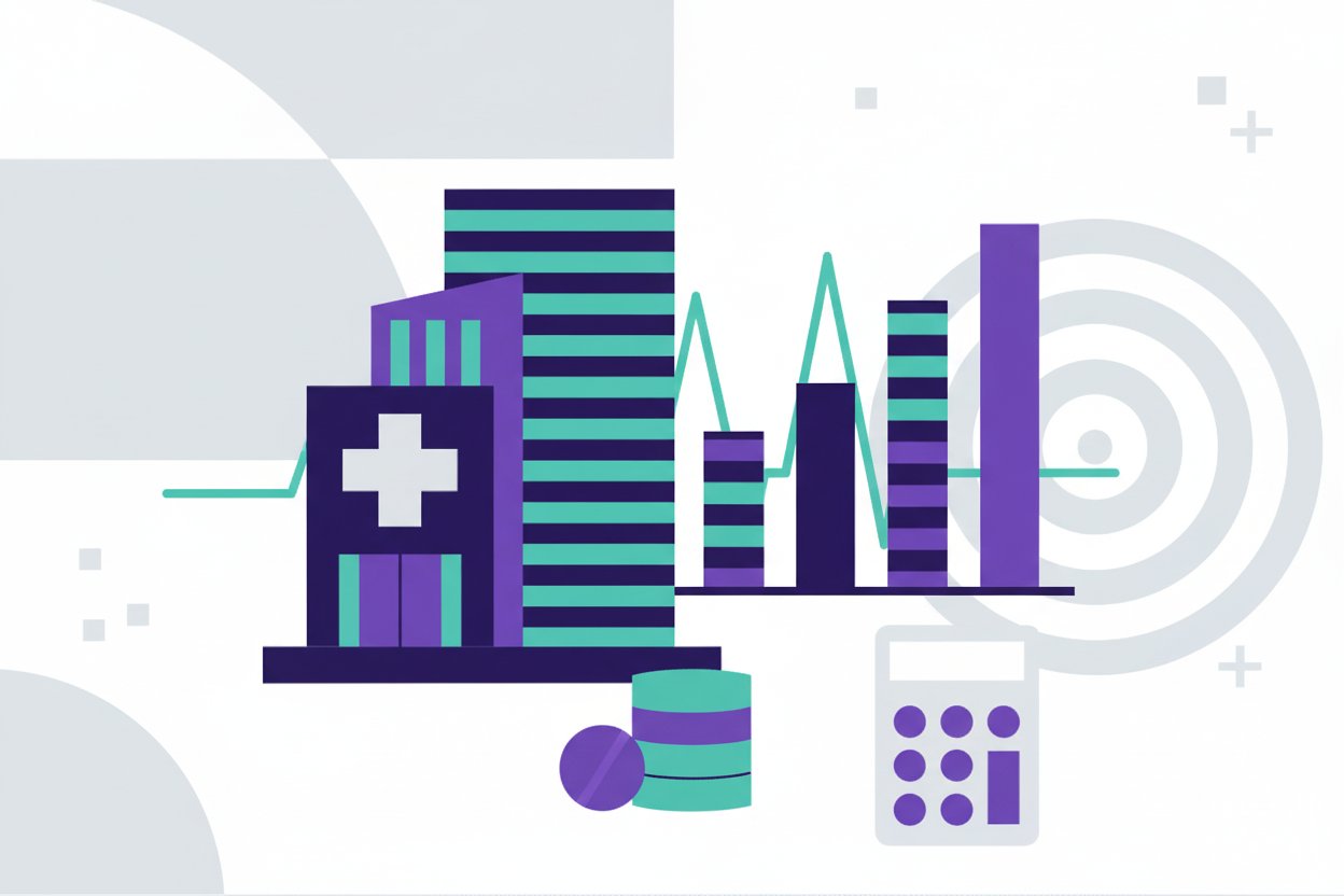 Abstract illustration representing healthcare app development cost.