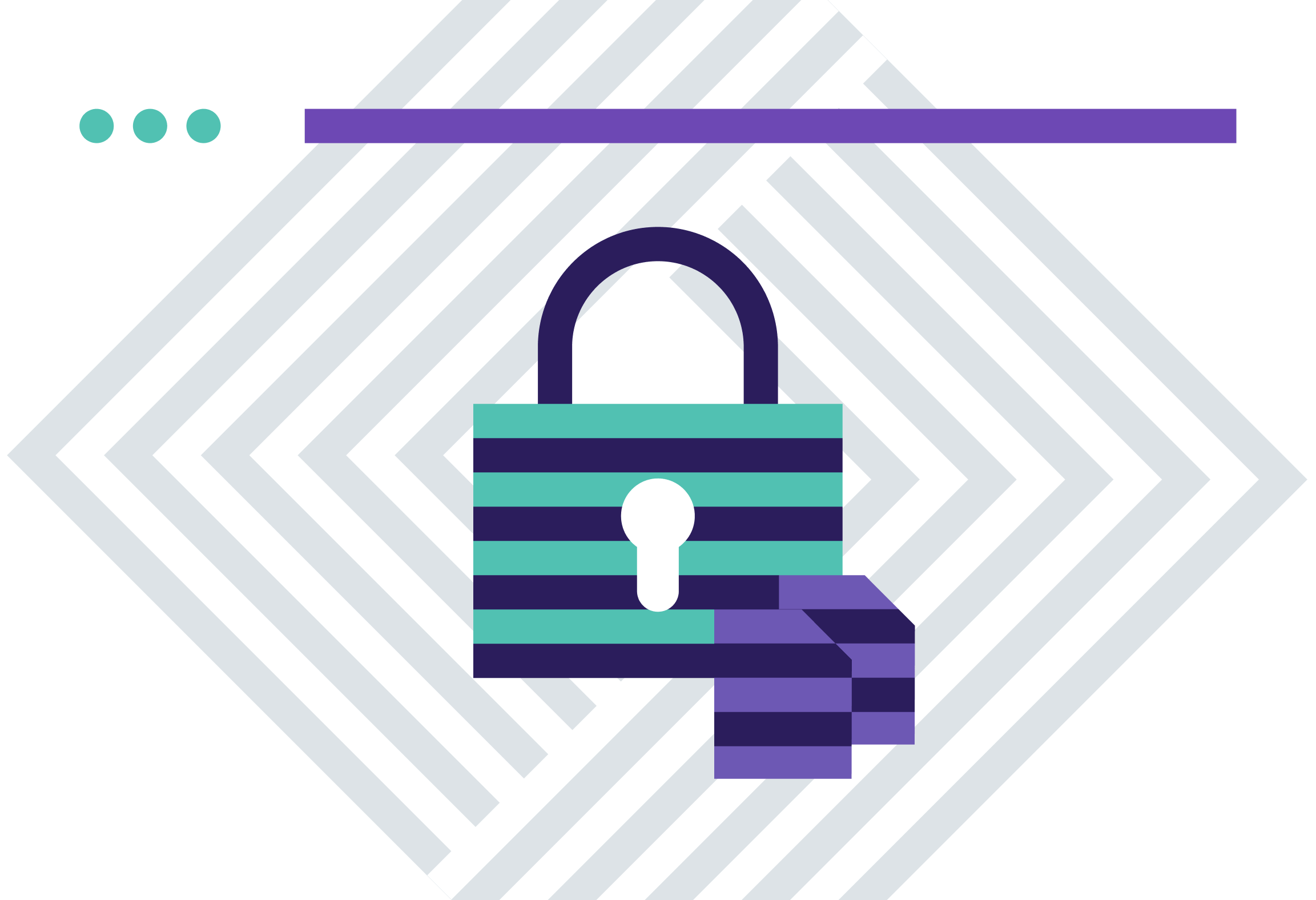 Minimalist graphical cover for article about web application security. In the center of the image is a locked padlock with document icons beneath it, the icon is surrounded by abstract graphical elements.
