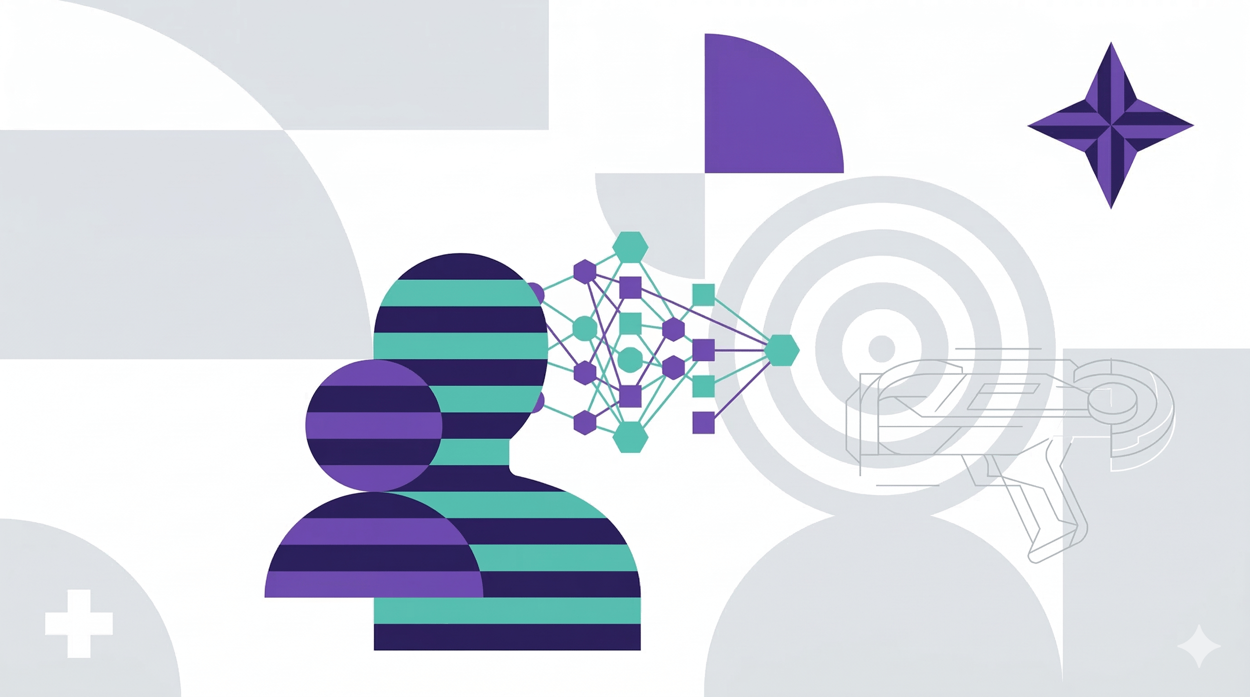 Minimalist, abstract illustration of the topic of Product Design in the AI era.