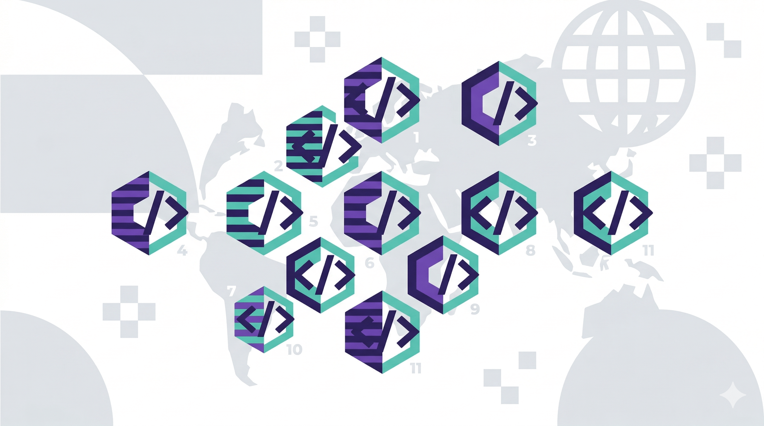 Minimalistic and abstract visualization of the topic of top offshore software development companies.