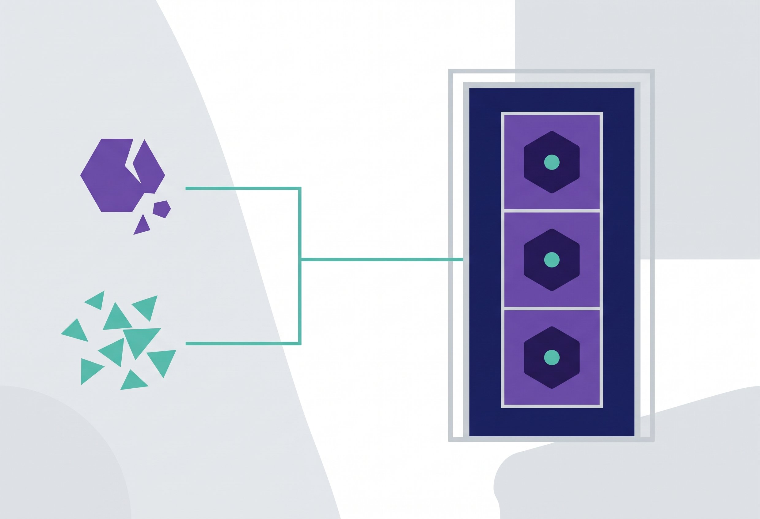 Abstract, minimalist visualization of the concept of managed environments for enterprise agentic AI.