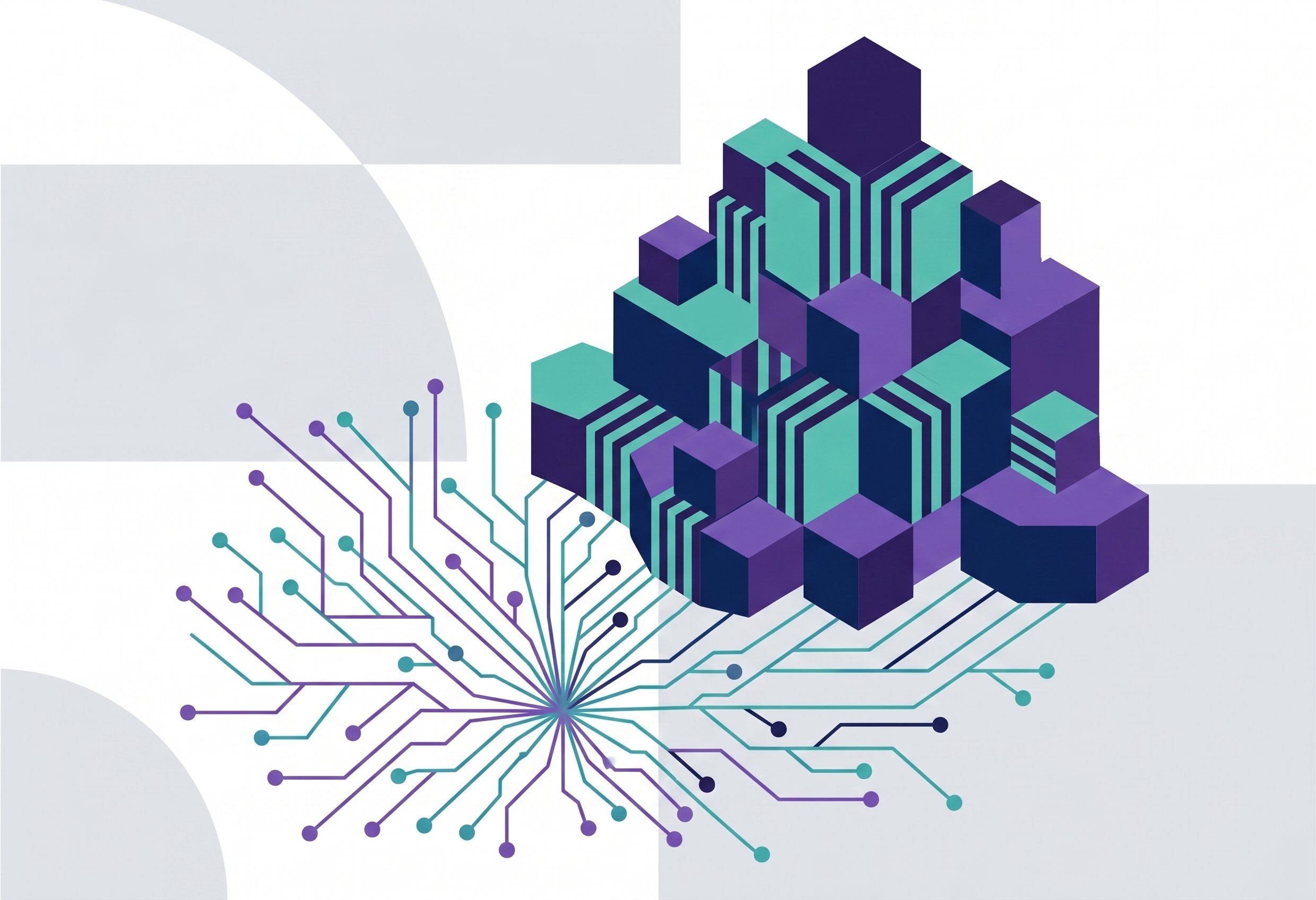 Abstract illustration of the concept of using Node.js in enterprise.