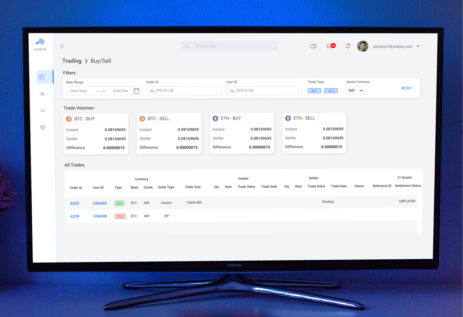 zebpay application screenshot