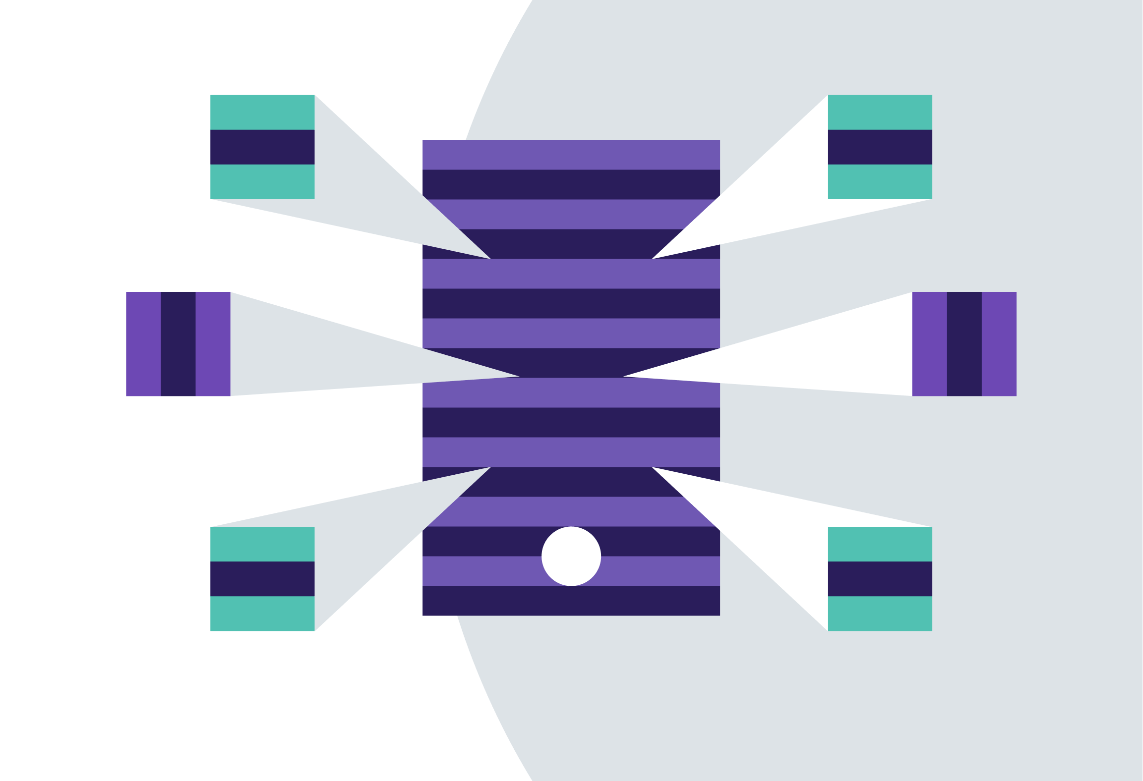 Minimalist illustration showing a mobile device screen with icons jumping off of it.