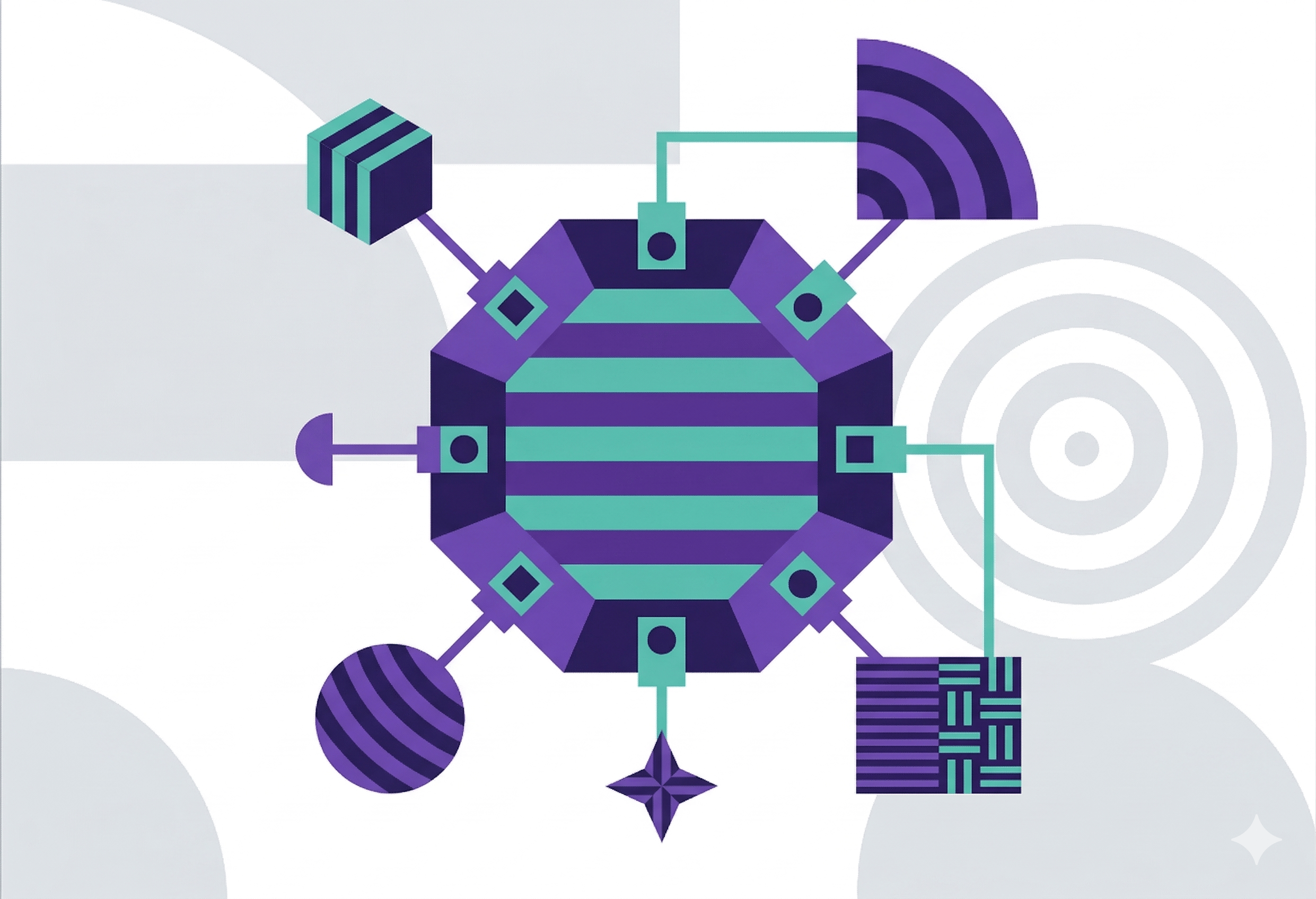 Abstract illustration of the concept of API-first design.