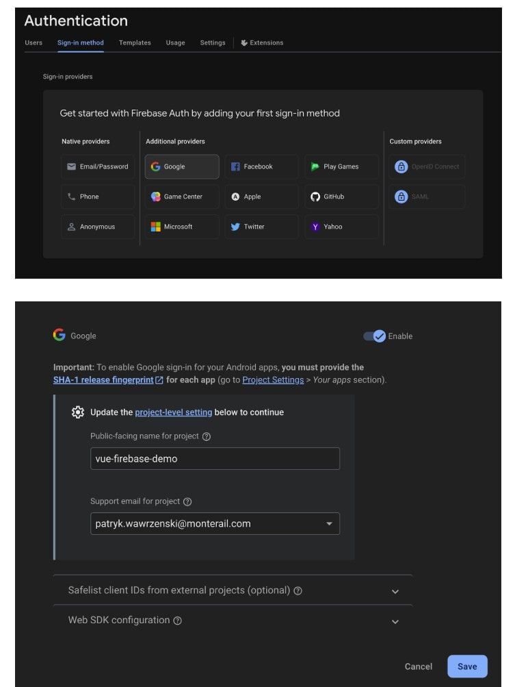 Google Sign-In in Firebase Authentication Setup